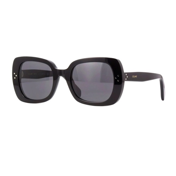 Celine Black Rectangular Square Large Monochrome Sunglasses - Picture 1 of 15